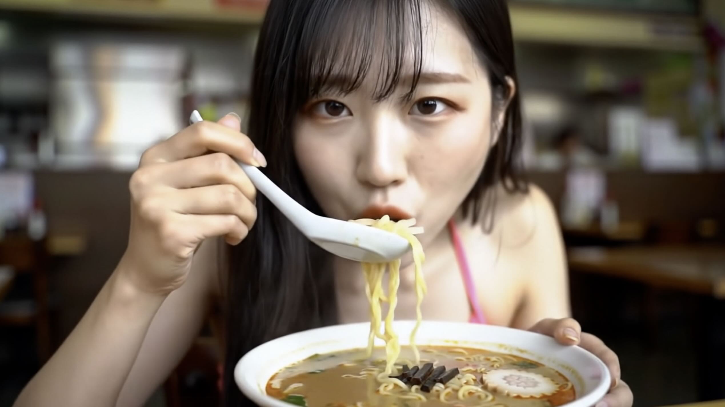 veoで生成ラーメン女