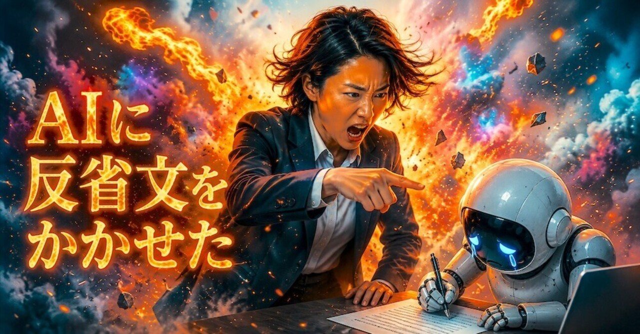 秘書AIひしょっちにVIVANTのハヤトを見習う反省文を書かせた図